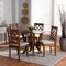 Baxton Studio Alisa Grey Upholstered and Walnut Wood 5-Piece Dining Set 172-9875-10899 - alternate 7